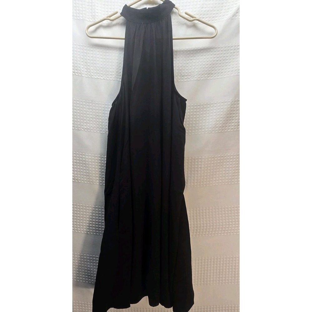 Nine West Halter Dress Womens Size Medium Above The Knee Black Pockets